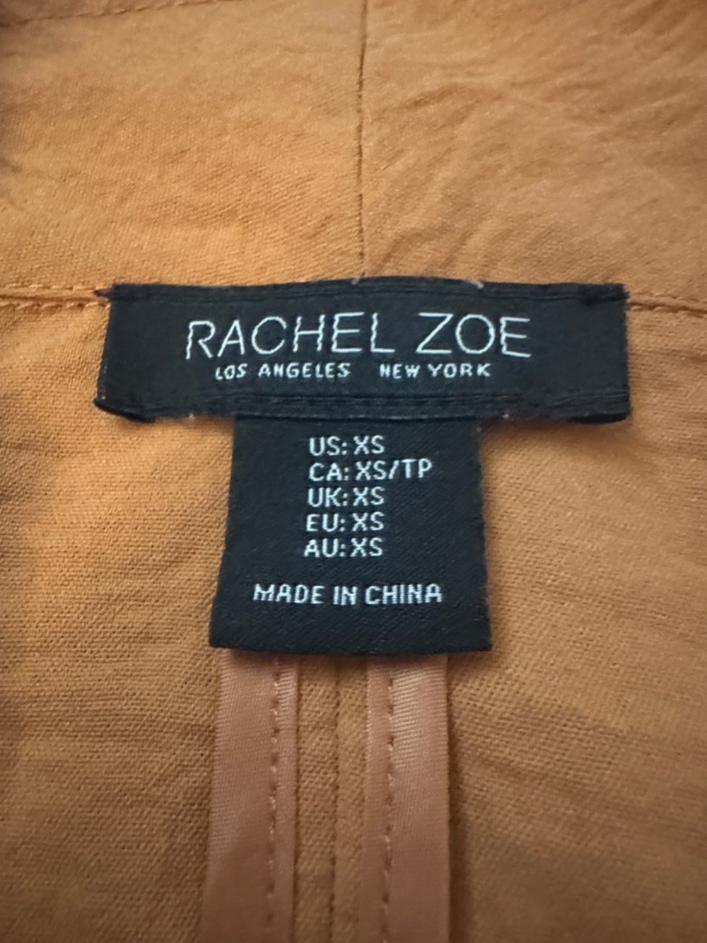 Rachel Zoe Rust Waterfall Jacket XS | Lightweight Drape Front Utility Jacket - Picture 2 of 4